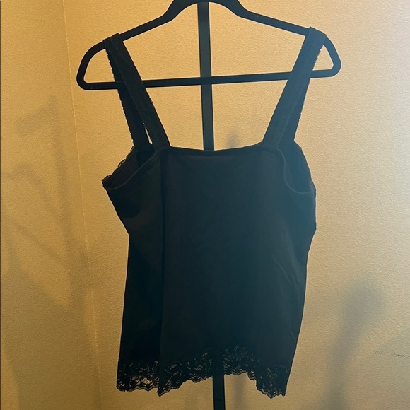 Collections Etc Black Lace Trim Tank - Picture 3 of 3